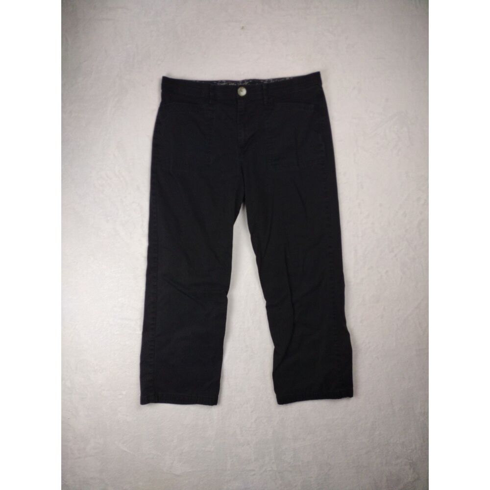 Gloria Vanderbilt Amanda Tapered Pants Black Mid Rise Size 14 Stretch Cotton